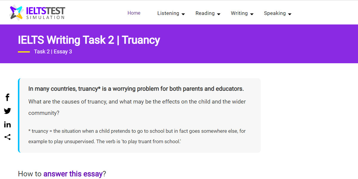 IELTS Writing Task 2 Truancy