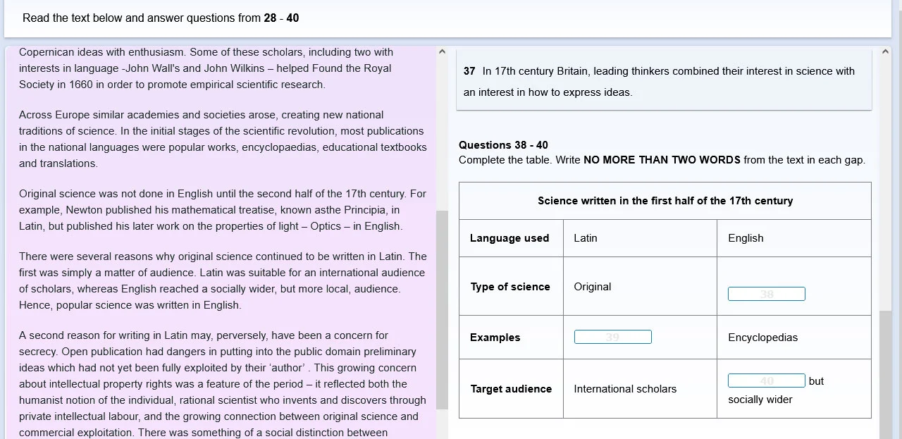 IELTS Reading Tips - Table Completion